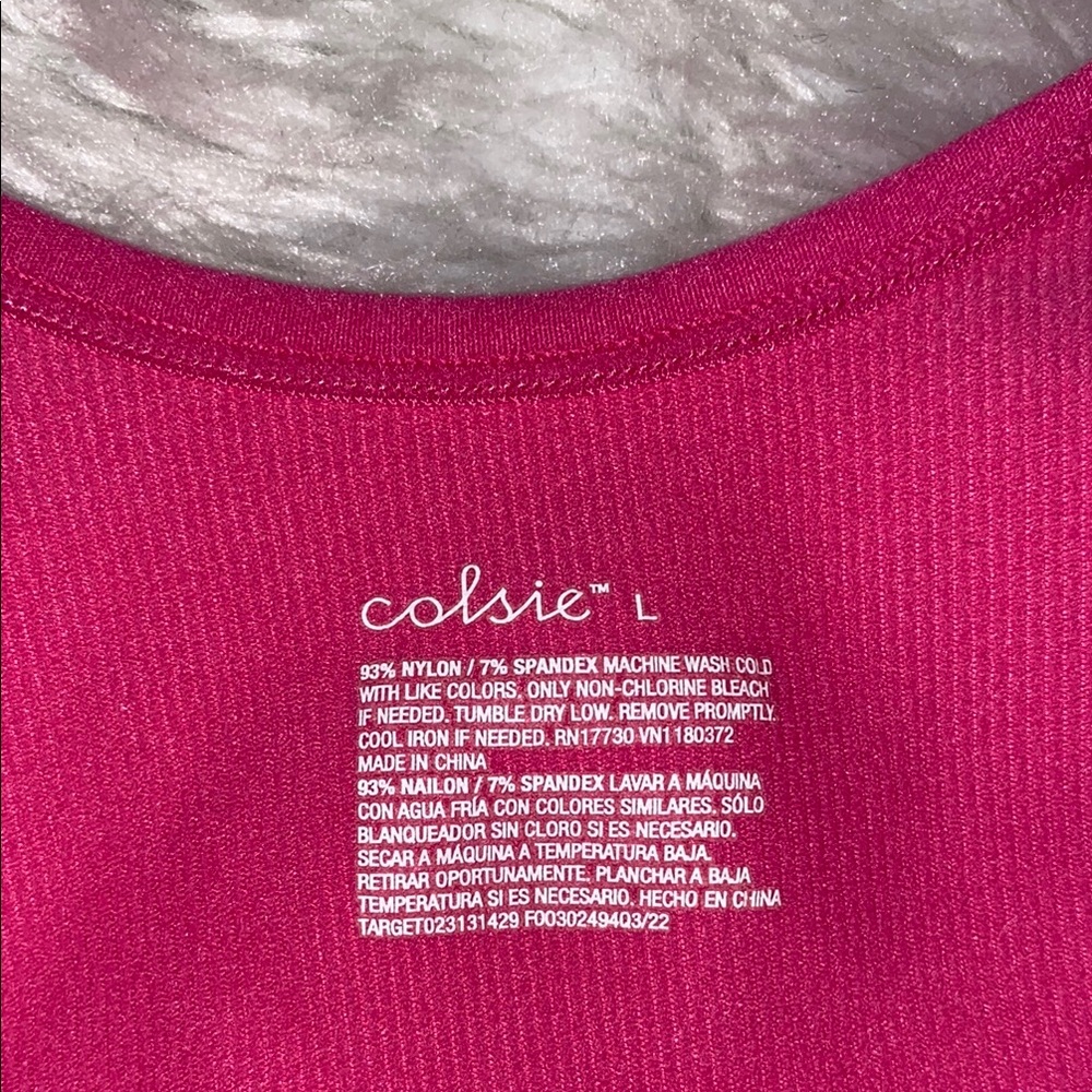Colsie Fuchsia Ribbed Cropped Tank - Picture 8 of 8